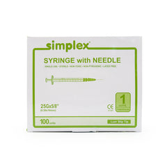 Simplex® Syringe with Needle 1cc/mL 25G x 5/8"