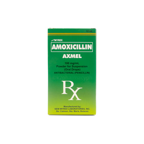 Axmel Amoxicillin 100mg/mL Suspension (Oral Drops) 10mL