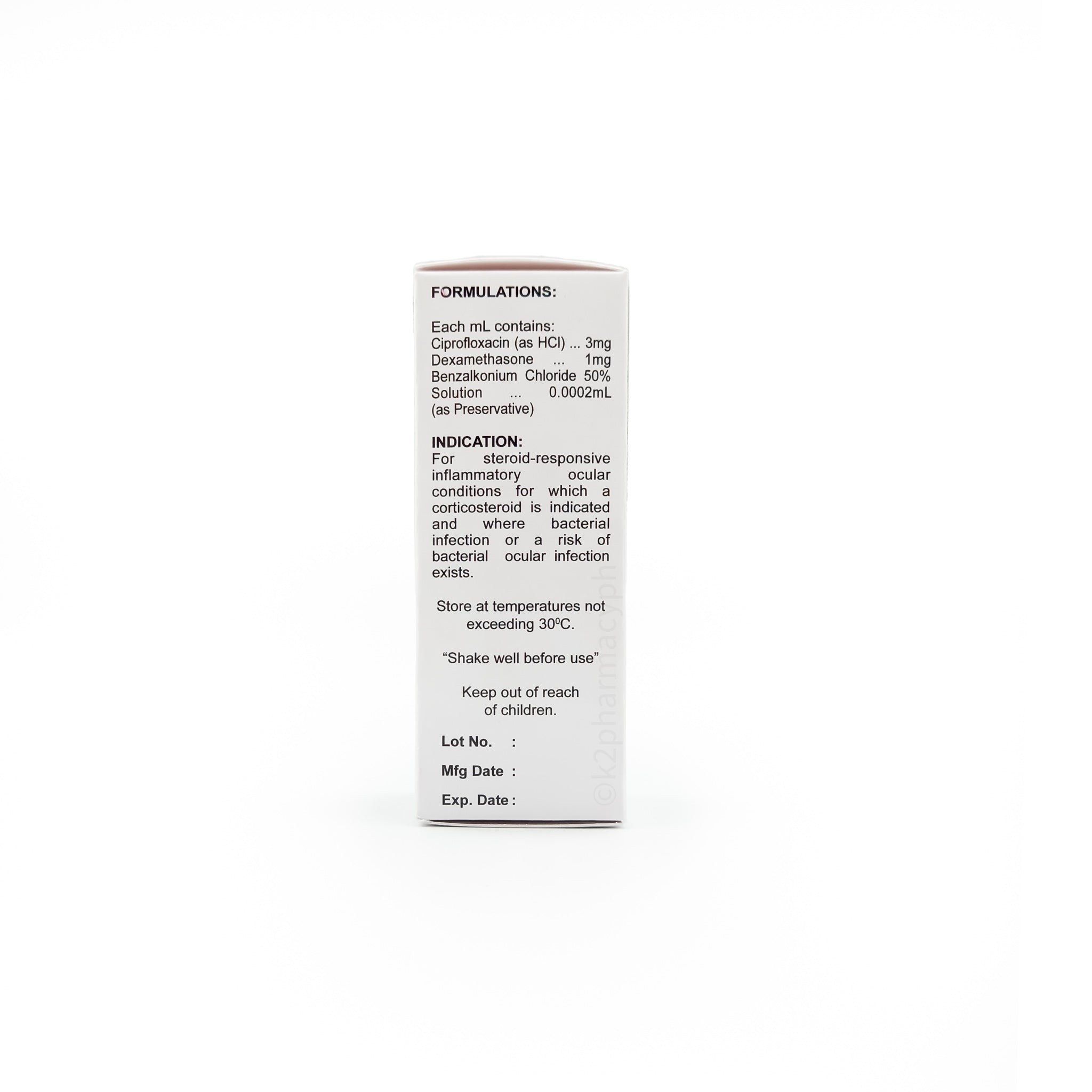 Acipredex Ciprofloxacin Dexamethasone 3mg/1mg per mL Ophthalmic ...