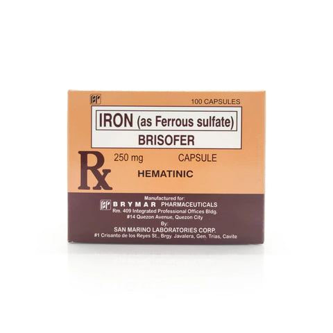 Brisofer Iron 250mg Capsule Brymar Pharmaceuticals