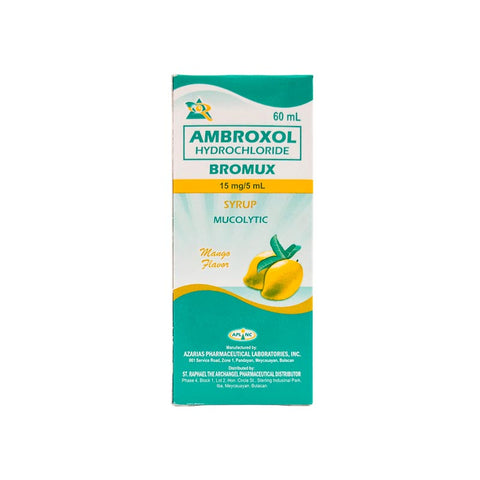 Bromux Ambroxol HCI 15mg/5ml Mango Syrup 60mL