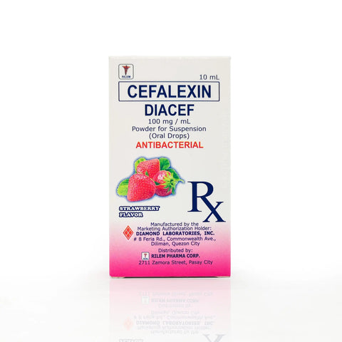 Diacef Cefalexin 100mg / mL Powder for Suspension Strawberry Flavor 10 mL Applied Pharmaceuticals Distribution