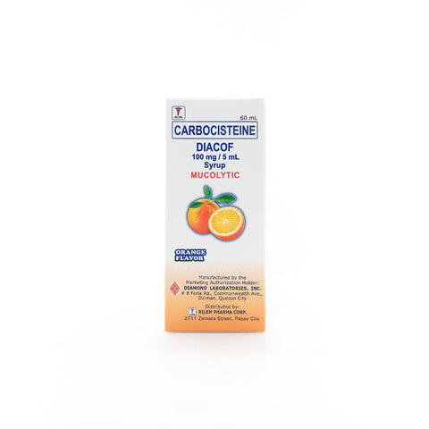 Diacof 100mg/5ml Carbocisteine Orange Syrup 60mL