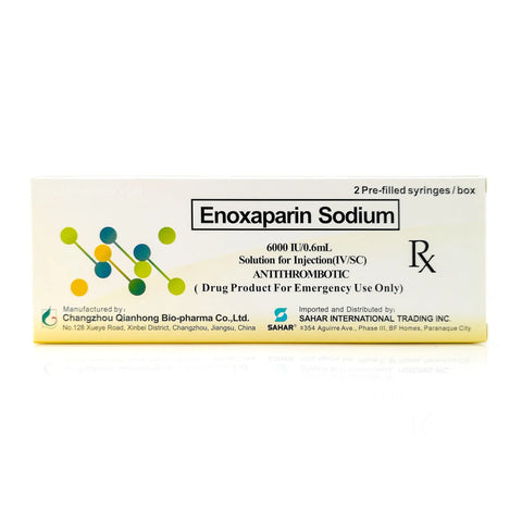 Enoxaparin Sodium 6000 IU/0.6mL Solution for Injection Vaxines Trading Inc.