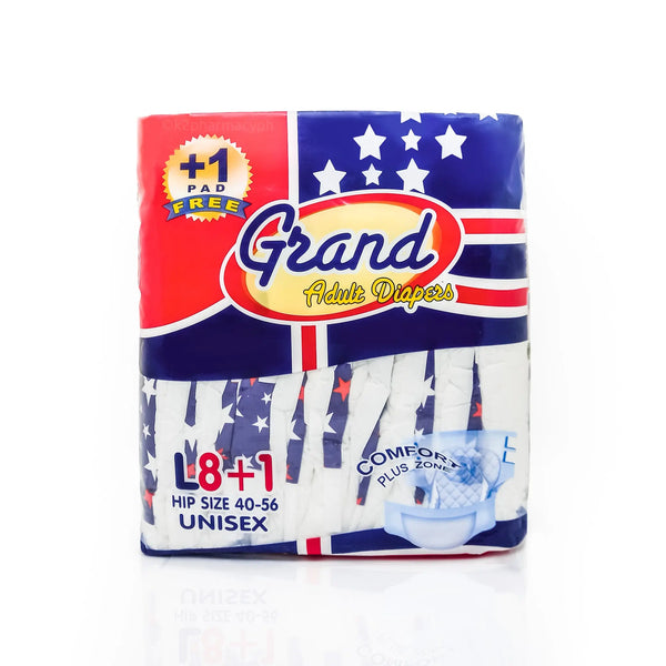 Grand Adult Diapers Large 8 + 1 Fullwealth Enterprises