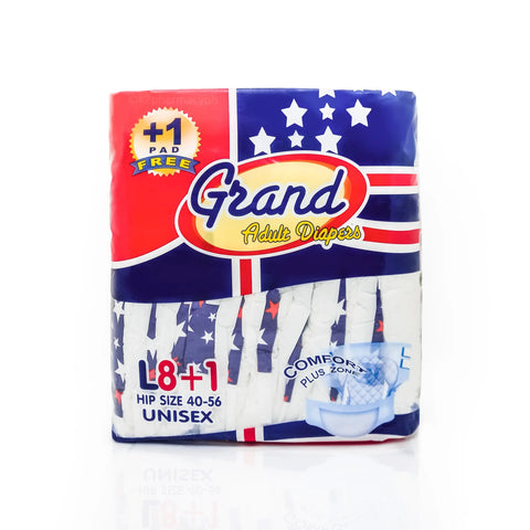 Grand Adult Diapers Large 8 + 1 Fullwealth Enterprises