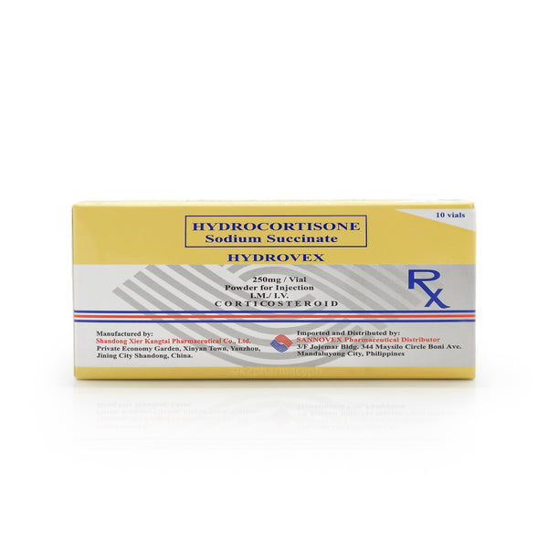 Hydrovex Hydrocortisone Sodium Succinate
250mg/Vial Powder for Injection I.M/ I.V 10 Vials