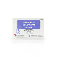 Miasyn Ampicillin Sulbactam 500mg/250mg Powder for Injection (I.M/I.V) 1 Vial