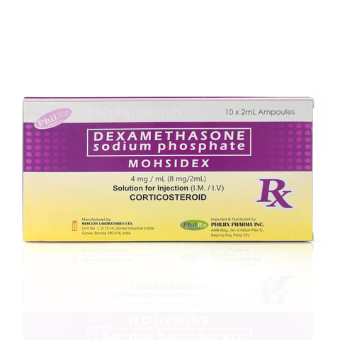 Mohsidex Dexamethasone 4mg/mL Solution for Injection 2mL Ampoules