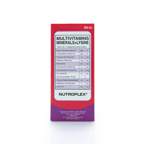 Nutroplex® Multivitamins Minerals + Lysine 250ml UNILAB INC. United Laboratories, Incorporated