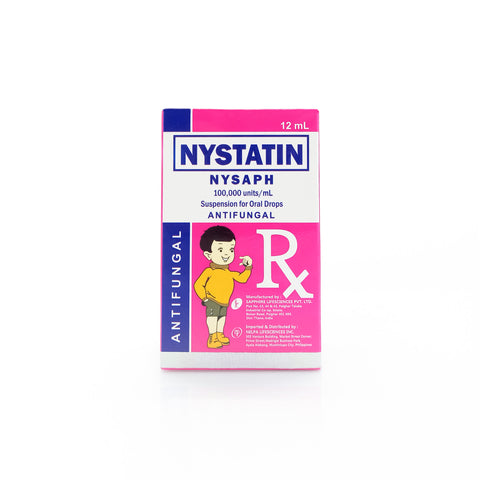 Nysaph Nystatin 100,000 units/mL Suspension for Oral Drops 12mL