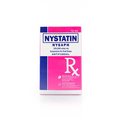 Nysaph Nystatin 100,000 units/mL Suspension for Oral Drops 12mL