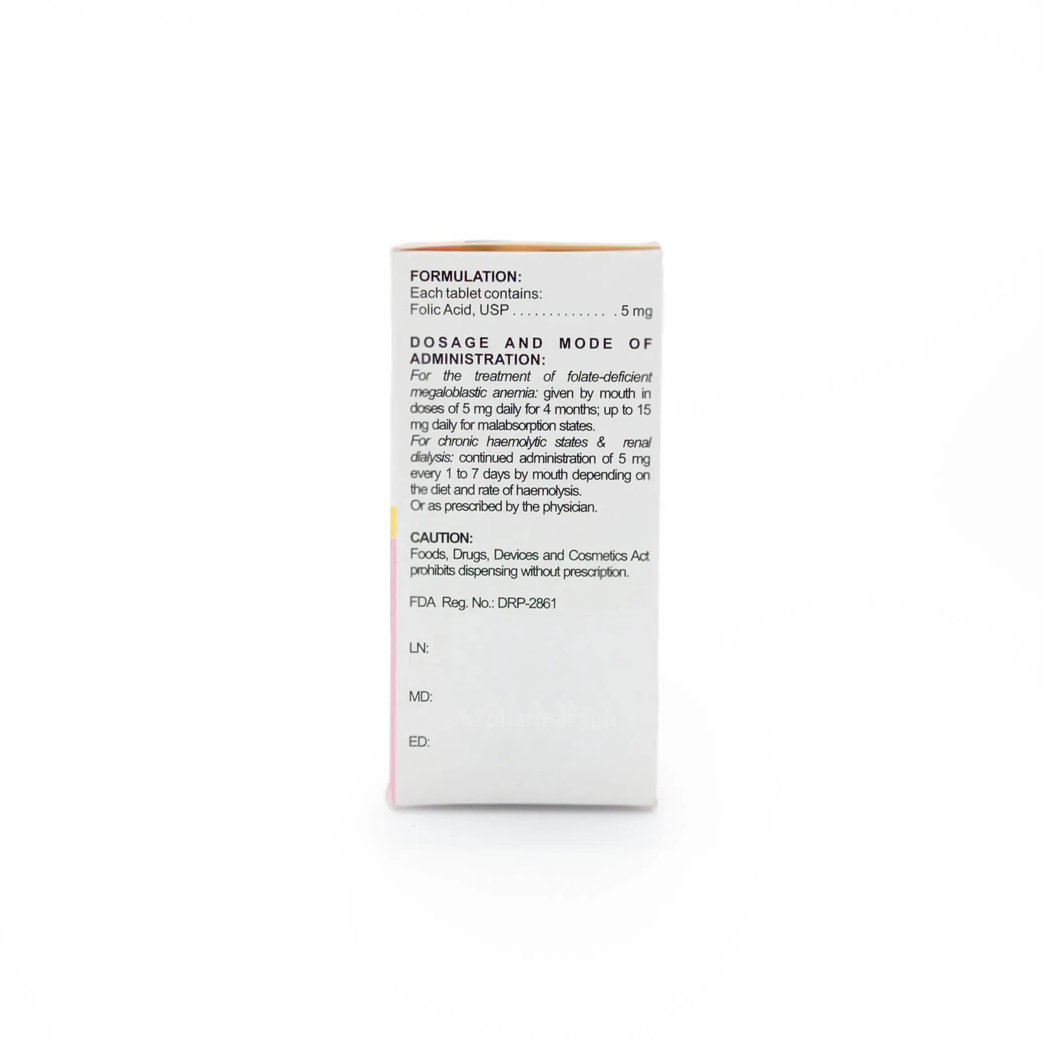 OB-REX Folic Acid 5mg Tablet Regimed Pharmaceutical