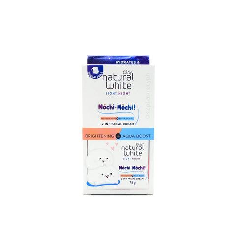 Olay® Natural White Light Night Mochi-Mochi Brightening + Aqua Boost 2-in-1 Facial Cream 7.5g 6s Right Goods Philippines Incorporated