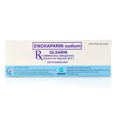 Olxarin Enoxaparin Sodium 4000IU/0.4mL Solution for Injection Vaxines Trading Inc.