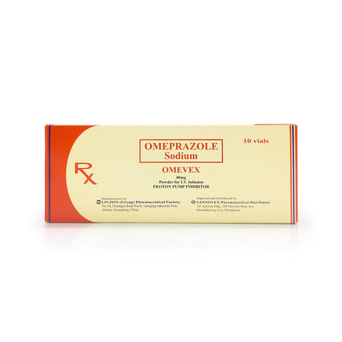 Omevex Omeprazole Sodium 40mg Powder for I.V. Infusion 10 Vials