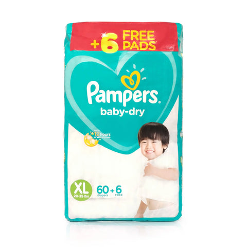 Pampers® Baby Dry Extra Large 60s + 6 Right Goods Philippines Incorporated