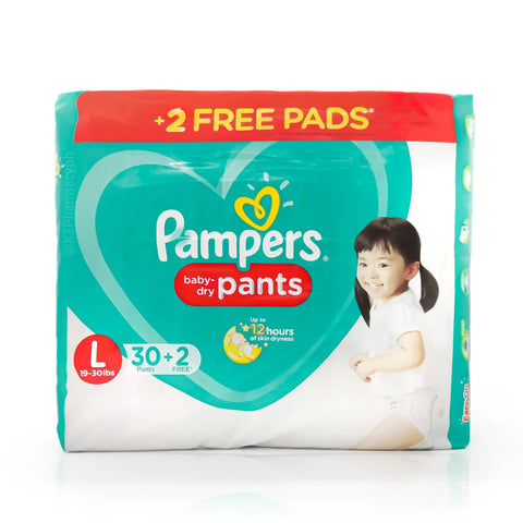 Pampers® Baby Dry Large 30s + 2 Right Goods Philippines Incorporated