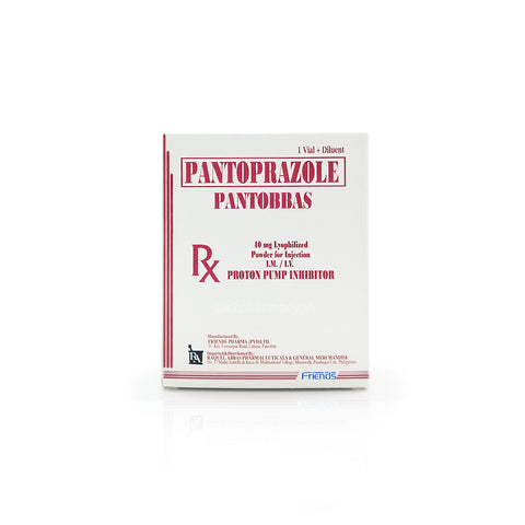 Pantobbas Pantoprazole 40mg Lyophilized Powder for Injection I.M./I.V. 1 Vial + Diluent