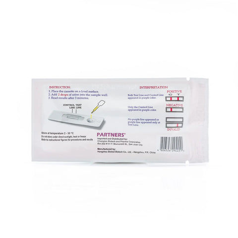 Partners® HCG Cassette IVDR-00412 Pregnancy Test Champion Biotech and Pharma Corporation