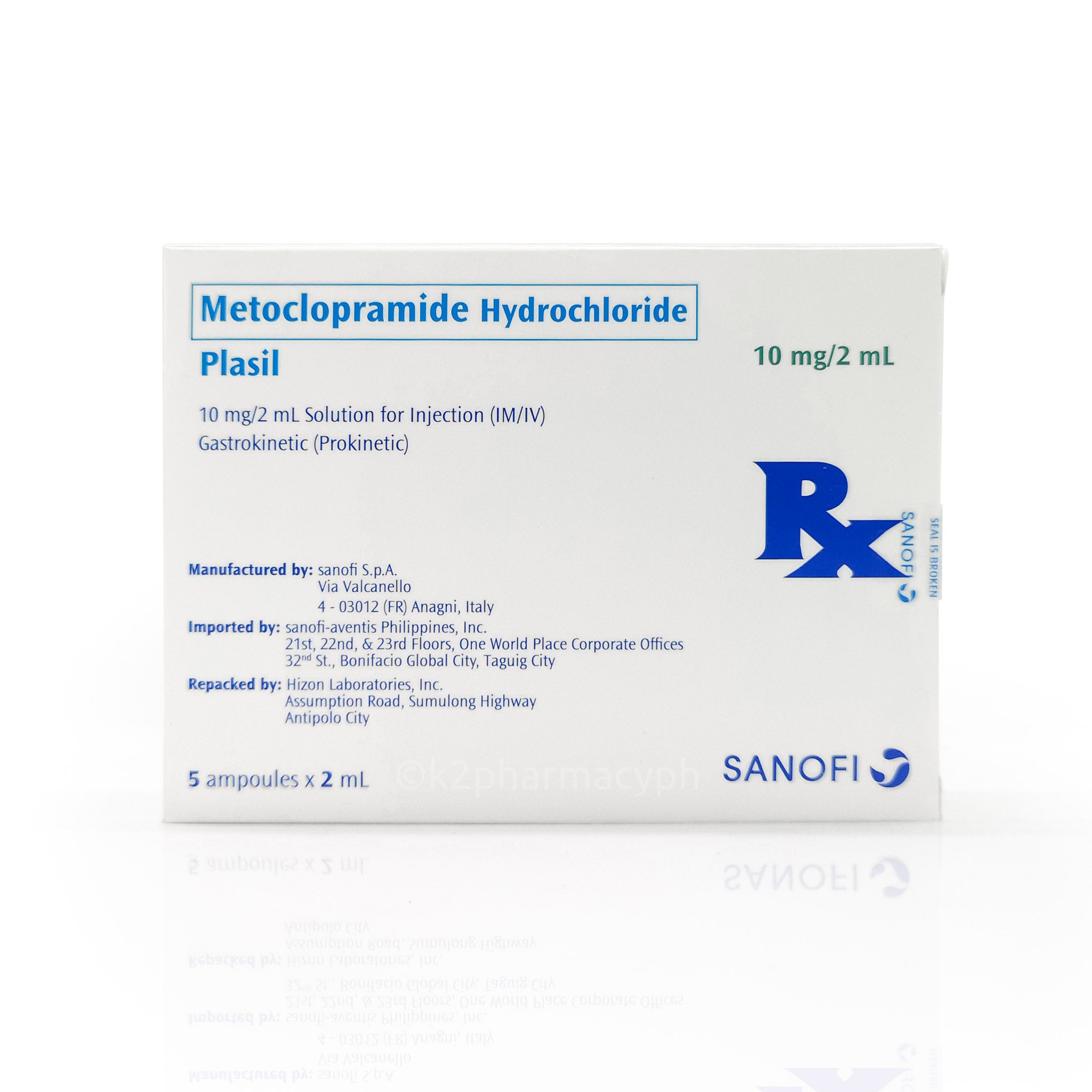 Plasil Metoclopramide Hydrochloride 10mg/2 mL Solution for Injection ...