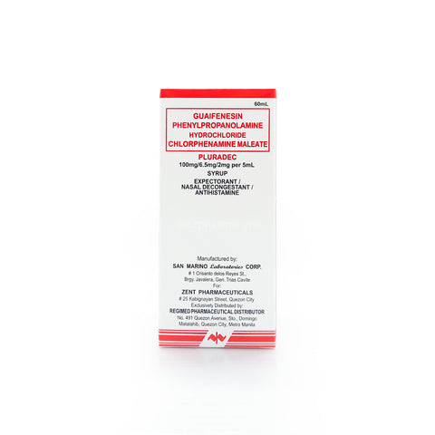 Xflem Pluradec Guaifenesin + Phenylpropanolamine HCI + Chlorphenamine Maleate ...