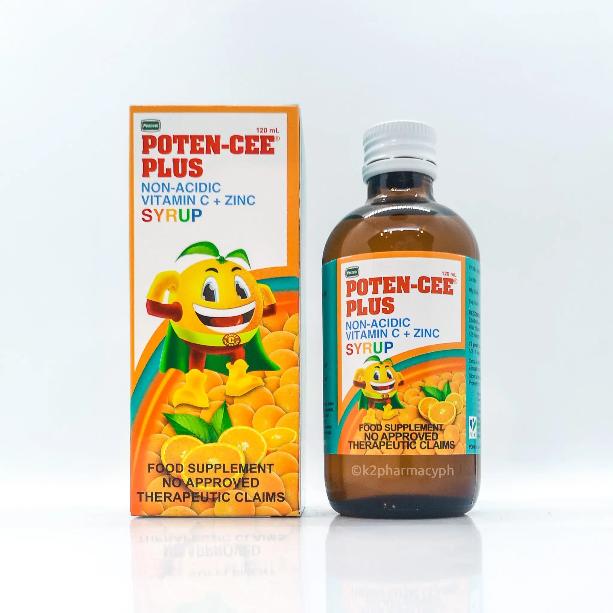 Poten-Cee® Plus Non-Acidic Syrup Orange Flavor 120mL Apollo Plus ...