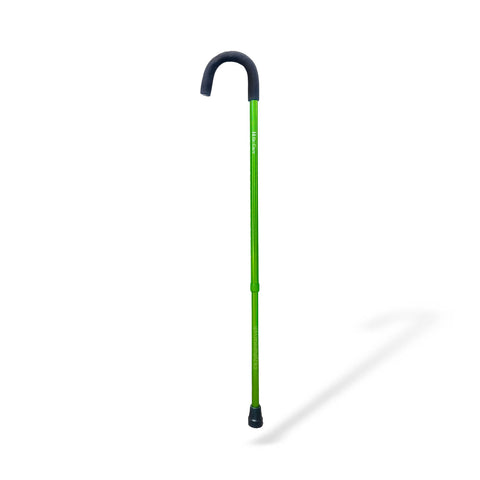 Px Dr. Care Stainless Single "C" Cane with Foam Handle in Lime Green