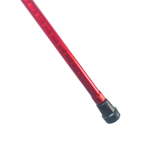 Px Dr. Care Stainless Single Cane with Offset Foam Handle in Red