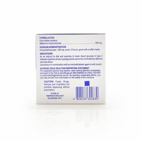 Ritemed® Metformin Hydrochloride 500mg Sustained-Release Tablet