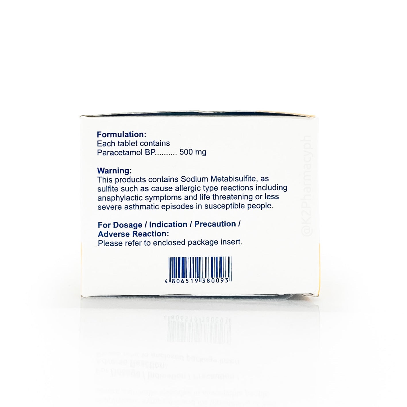 Rapidol 500mg Paracetamol Tablet 10s Nextmed Pharma, inc.