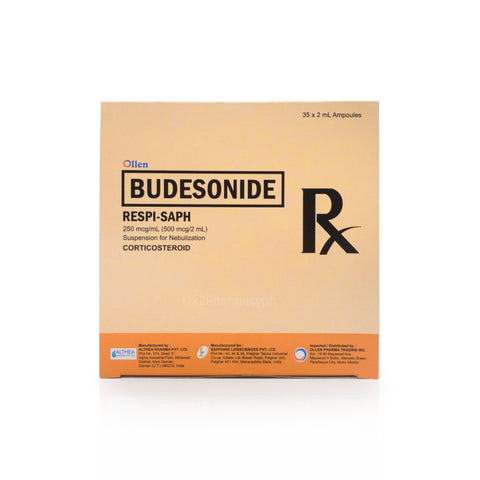 Respi-Saph Budesonide 250 mcg/mL (500 mcg / 2mL) Suspension for Nebulization Ampoule