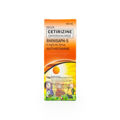 Rhinisaph-5 Cetirizine 5mg/5mL Syrup 60mL