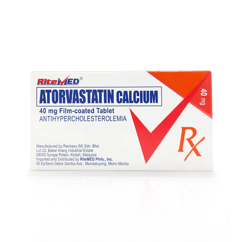 RiteMed® Atorvastatin Calcium 40mg Tablets Ritemed Philippines Inc.