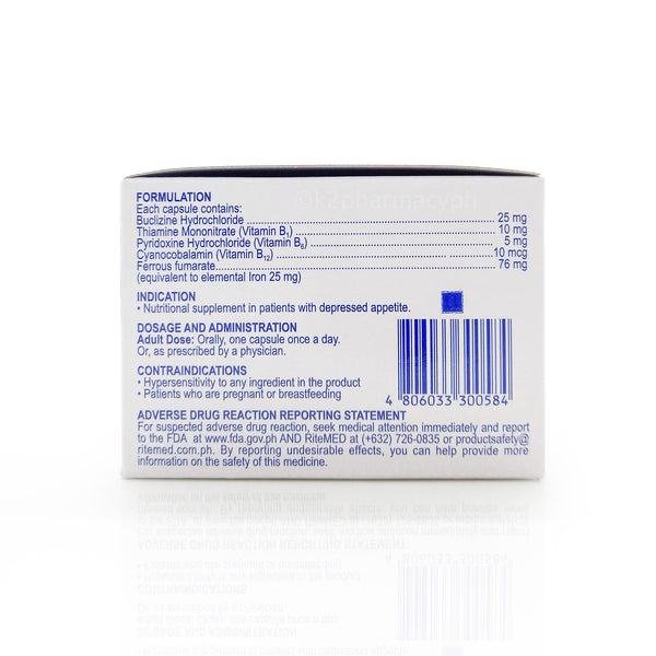 Ritemed® Vitamin + Iron Buclizine HCL Capsules