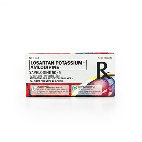 Saphlodine 50/5 Losartan Potassium+Amlodipine 50mg/5mg Film-Coated Tablet
