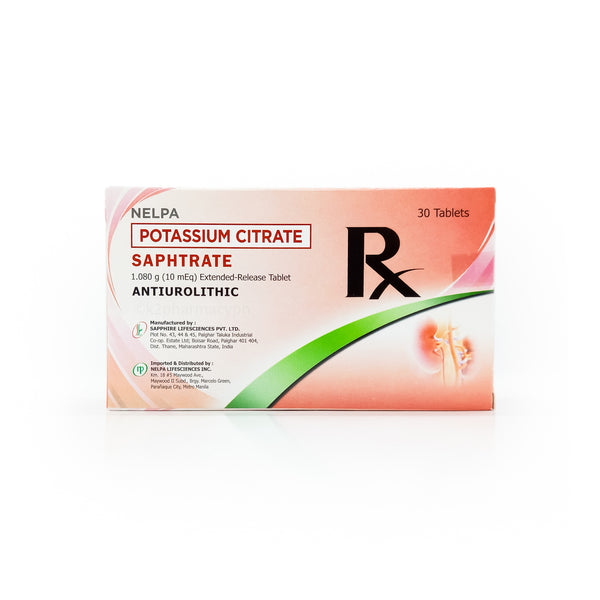 Saphtrate Potassium Citrate 1.080g (10 mEq) Extended Release Tablet