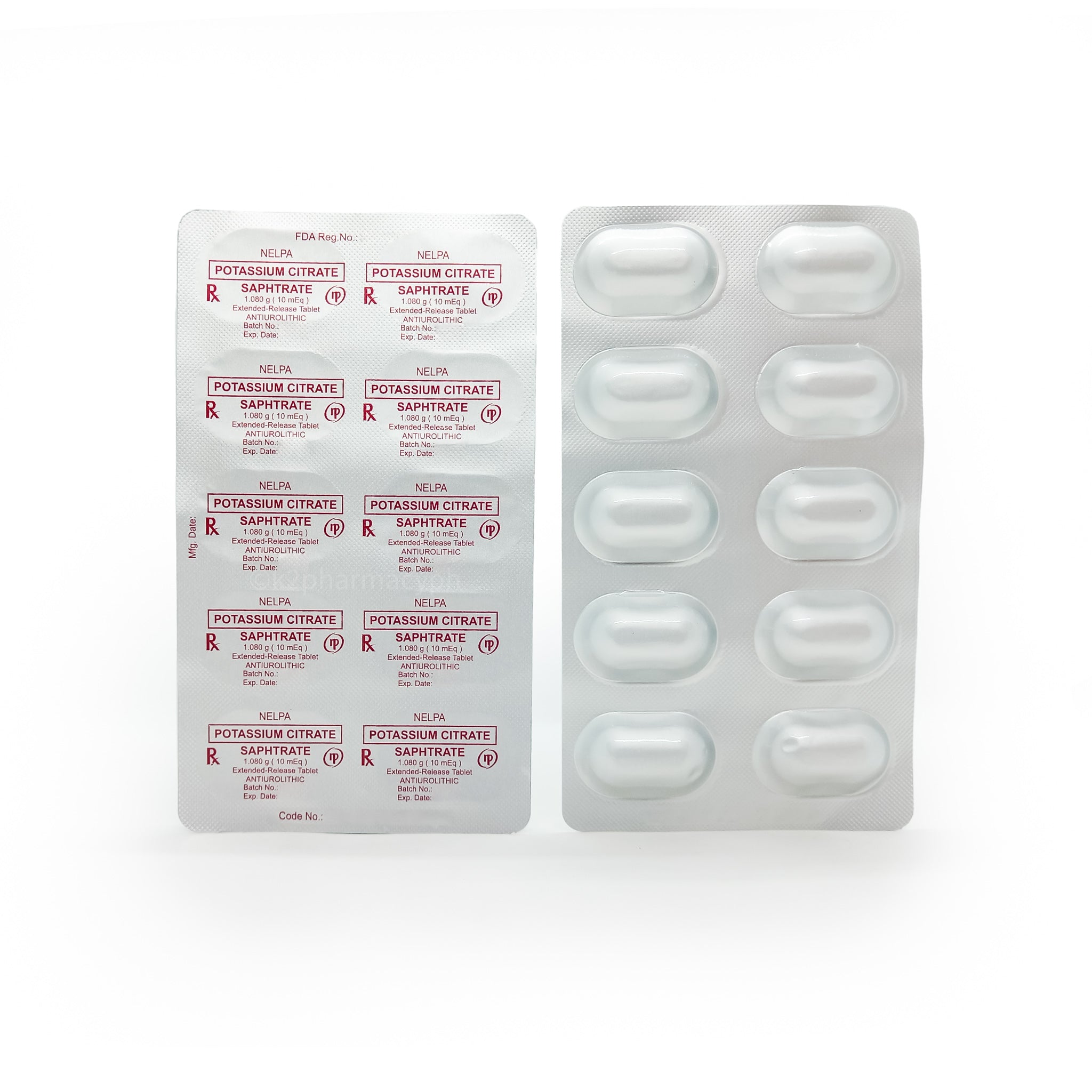 Saphtrate Potassium Citrate 1.080g (10 mEq) Extended Release Tablet