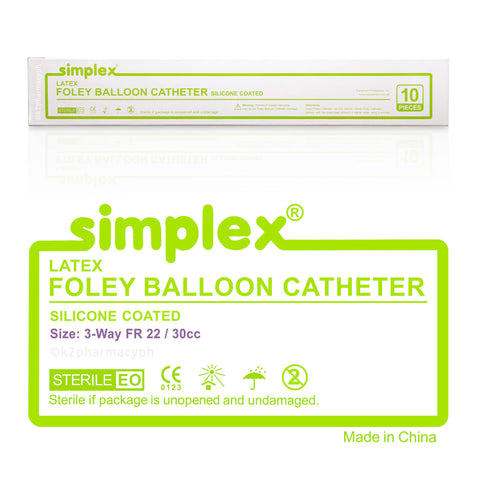 Simplex® Latex Foley Balloon Catheter 3-Way FR 22 / 30cc
