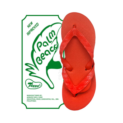 Texco® Palm Beach Slippers For Kids Size 8 (Red)
