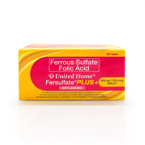Ferrous Folate United Home® Ferrous sulfate® Plus + Ferrous Sulfate Folic Acid 300mg ...