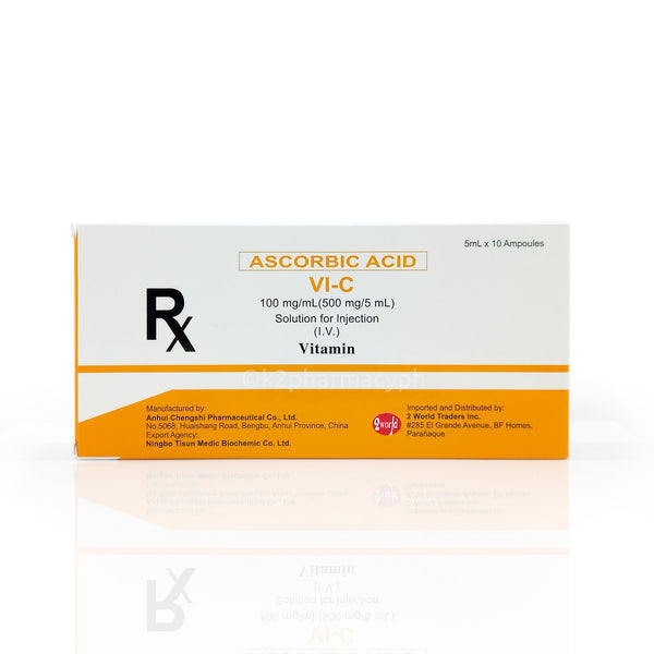 Vi-C Ascorbic Acid
100mg/mL Solution for Injection (I.V.) 5mL Ampoules