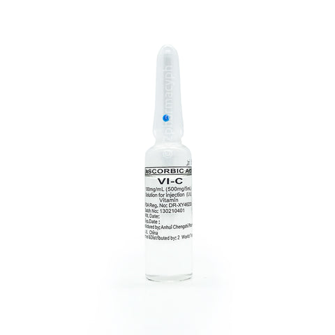 Vi-C Ascorbic Acid
100mg/mL Solution for Injection (I.V.) 5mL Ampoules