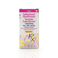 Ventolin Expectorant Salbutamol Guaifenesin 1mg/50mg per 5mL Syrup 100mL