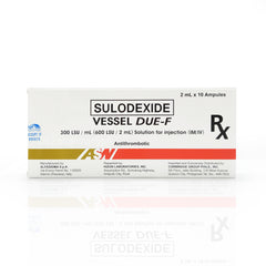 Vessel Due-F Sulodexide 300lsu/mL Solution for Injection (IM/IV) Ampoules