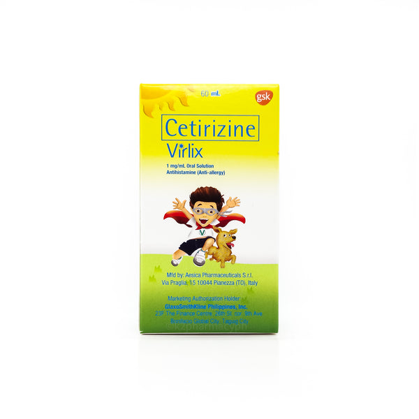 Virlix Cetirizine 1mg/mL Oral Solution 60mL