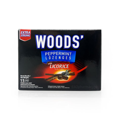 Woods' Peppermint Lozenges with Licorice 12g