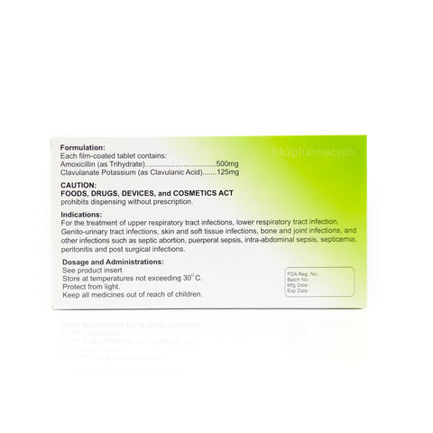 Co-Amoxiclav Xyveemox 625mg Film-Coated Tablet